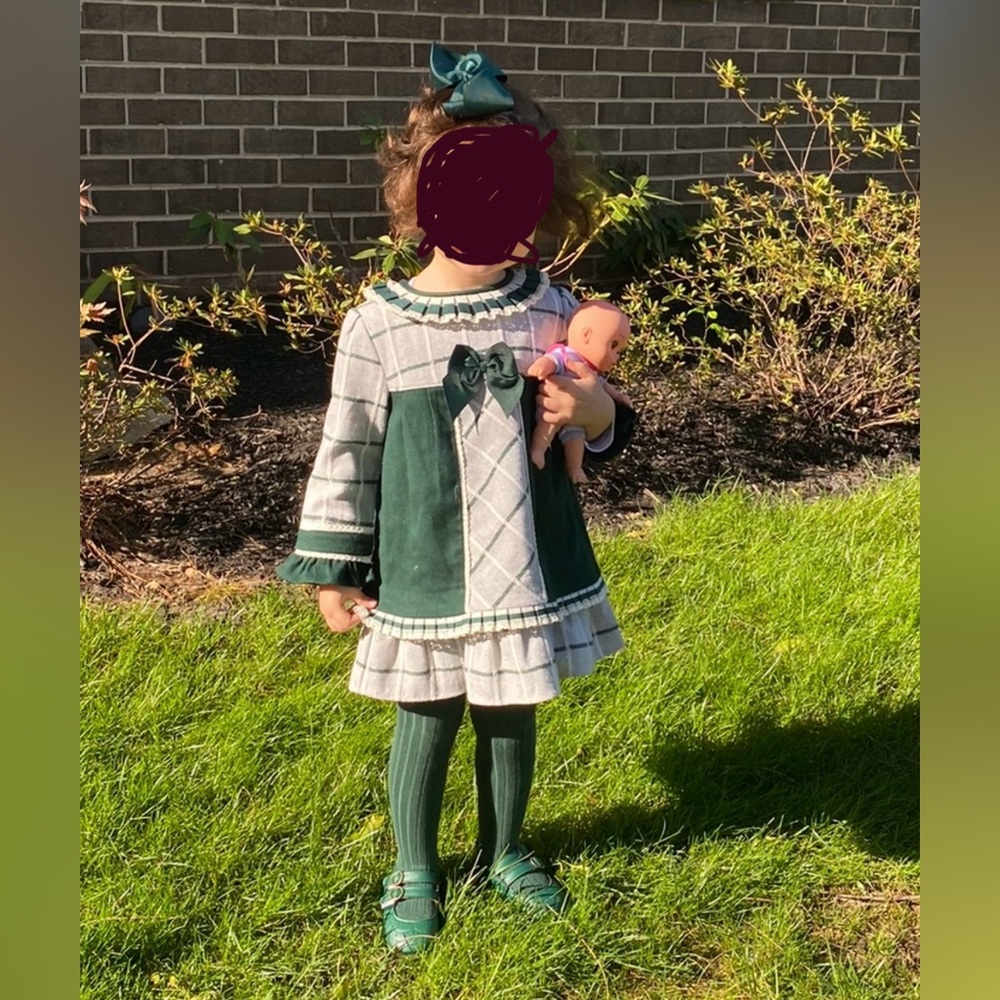 Elegant Green Plaid Kids Top
